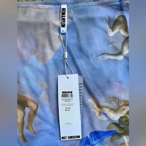 NWT Neon & Nylon Neopaint Cloud Dancer Calf Length Skirt - Picture 7 of 13